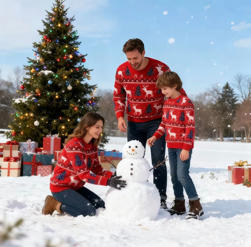 Suéter para padres e hijos para familias navideñas