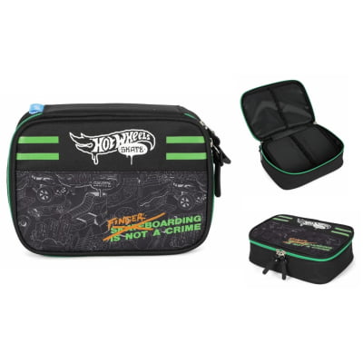 Kit Mochila De Rodinha E Costas + Estojo Box do Hot Wheels Skate