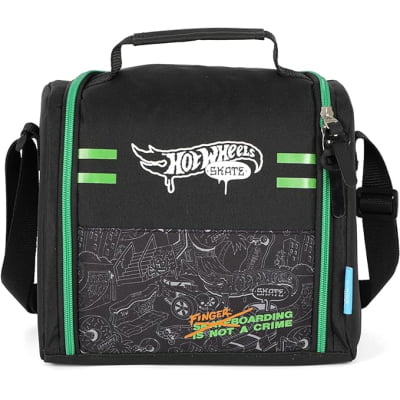 Kit Mochila De Rodinha E Costas + Lancheira Térmica + Estojo Box do Hot Wheels Skate