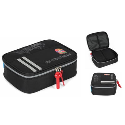 Kit Mochila De Rodinha E Costas + Lancheira Térmica + Estojo Box do Hot Wheels Skate Cinza